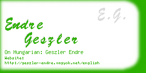 endre geszler business card